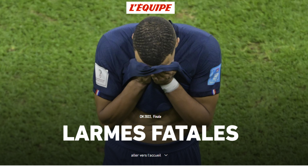Μουντιάλ 2022: Τα γαλλικά ΜΜΕ για τον χαμένο τελικό - «Μοιραία δάκρυα» (ΦΩΤΟ)